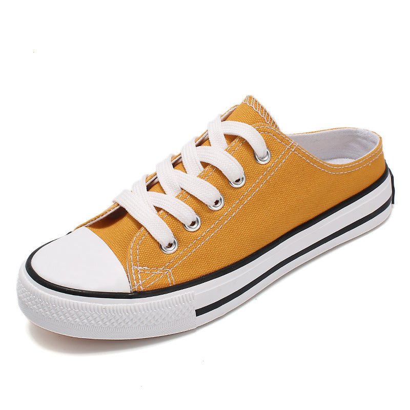 Casual half-drag canvas shoes for women