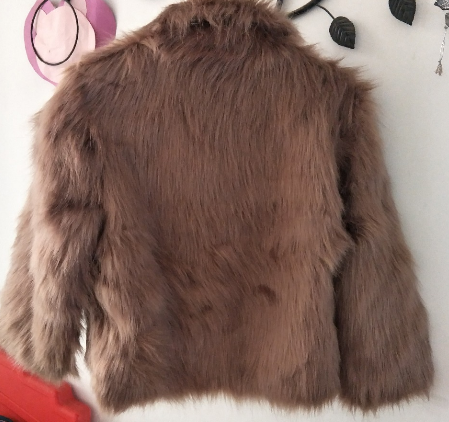 Faux Fur Jacket Fox Fur Warm Winter Stand Collar Slim Jacket