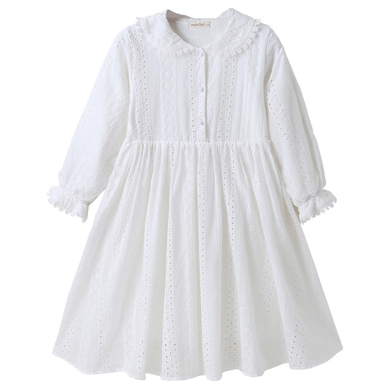 Doll collar cotton princess dress girls dress