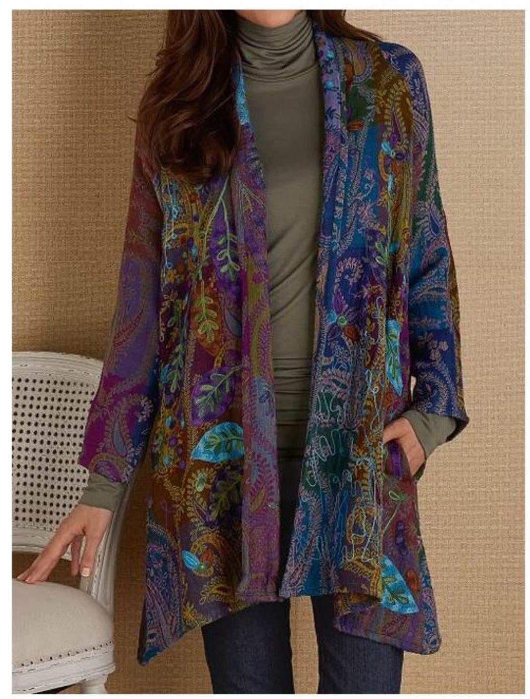 Explosive European And American Spring New Printed Cardigan Shirt Jacket Women's Clothing