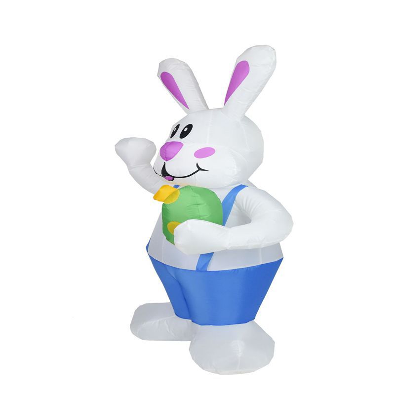 1.9M Easter Inflatable Bunny With LED Light Airblown Bunny Easter Decoration