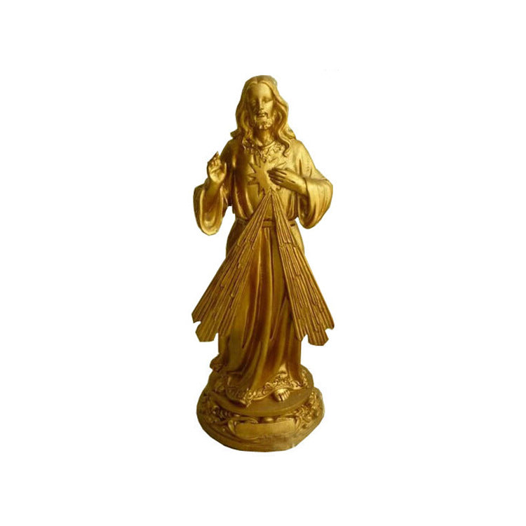 Bright Gold Jesus Mercy Sculpture Catholic