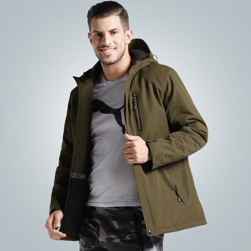 Outdoor heated charge padded jacket