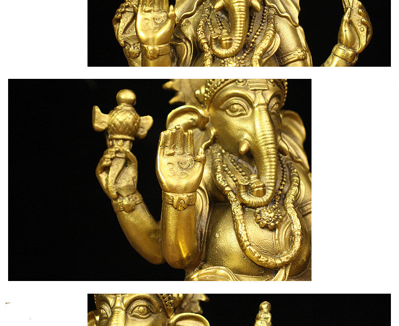 Bronze Elephant Trunk Elephant God Ornament