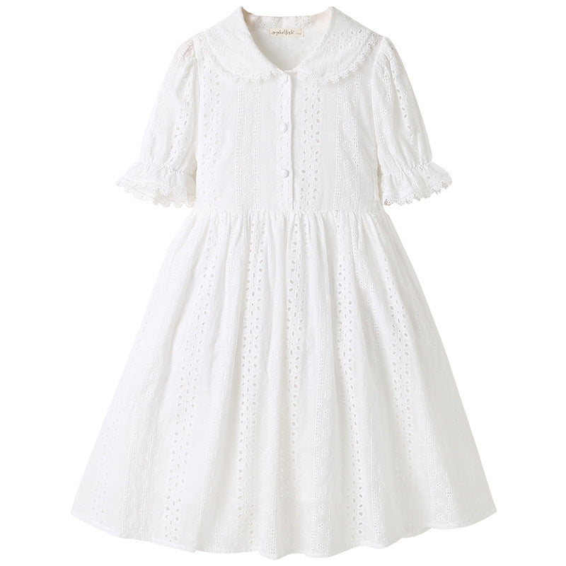 Doll collar cotton princess dress girls dress