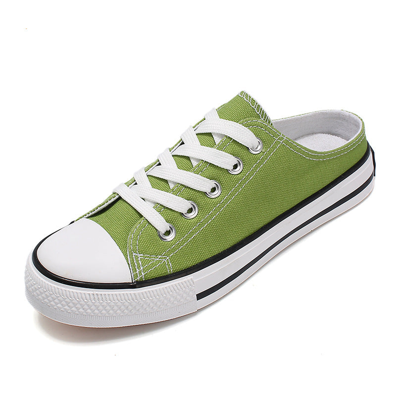 Casual half-drag canvas shoes for women