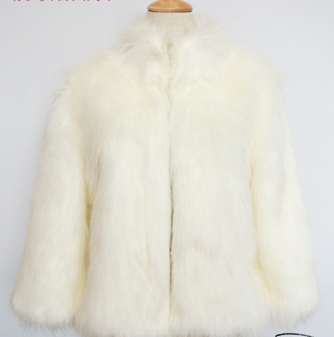 Faux Fur Jacket Fox Fur Warm Winter Stand Collar Slim Jacket