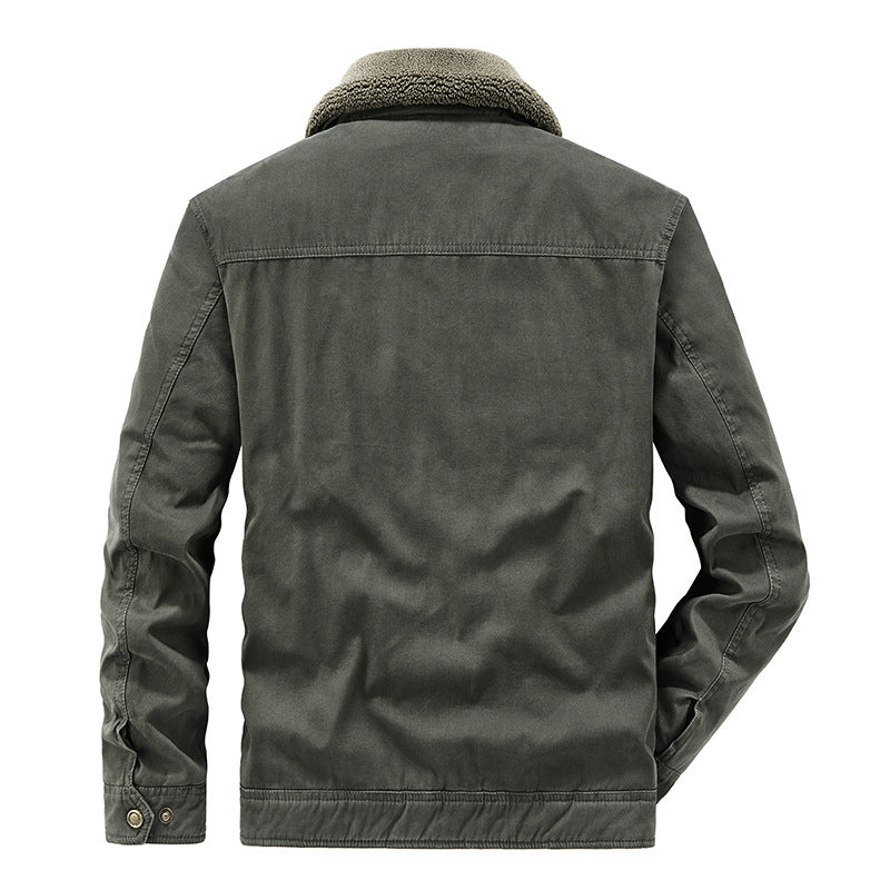 Cotton-padded Coat For Men Fleece-lined Thickened American Workwear