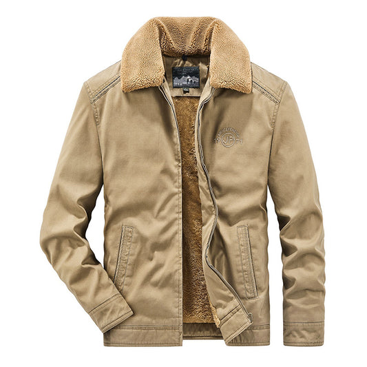 Cotton-padded Coat For Men Fleece-lined Thickened American Workwear