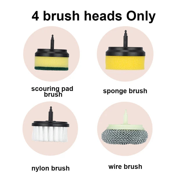 6 In 1 Electric Cleaning Brush Automatic Dishwashing Brush 1200mAh USB Rechargeable Multifunctional Brush with 6 Head Cleaning