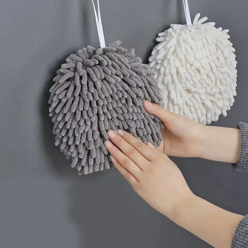 Quick Dry Soft Absorbent Microfiber Towels Hand Towels Kitchen Bathroom Hand Towel Ball with Hanging Loops Cleaning Cloth