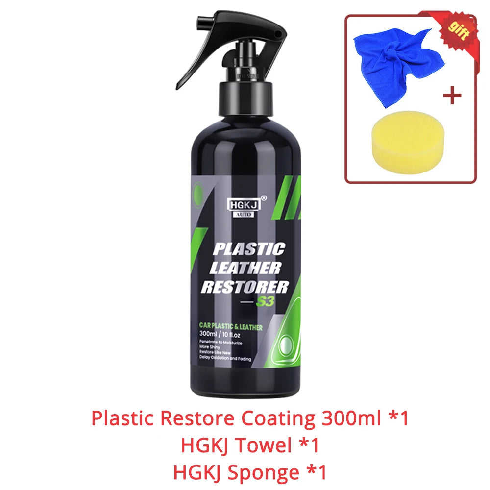 HGKJ S3 Car Interior Parts Liquid Leather Plastic Renovator Refreshing Restorer Foam Cleaner Spray Refurbishment Paste for Auto