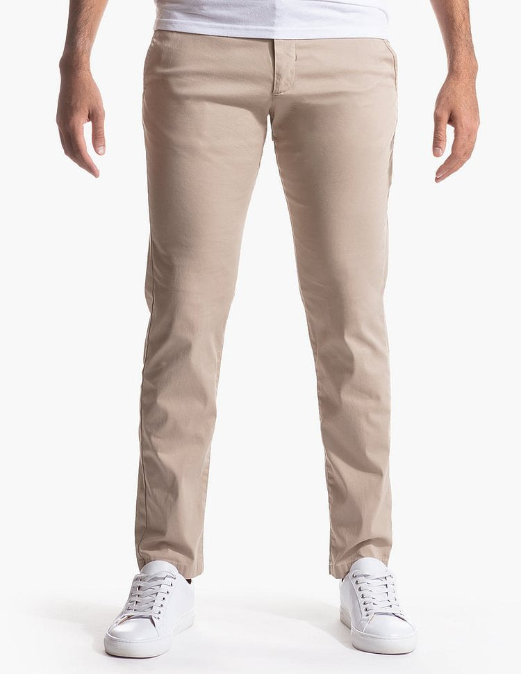 Autumn Men's Business Pants Straight Twill High Elastic Solid Color Cotton Long Pants