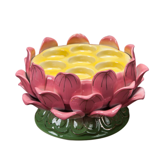 Lotus Butter Lamp Holder Candle Holder Dharma Vessel Dharma Object Ceramic Color